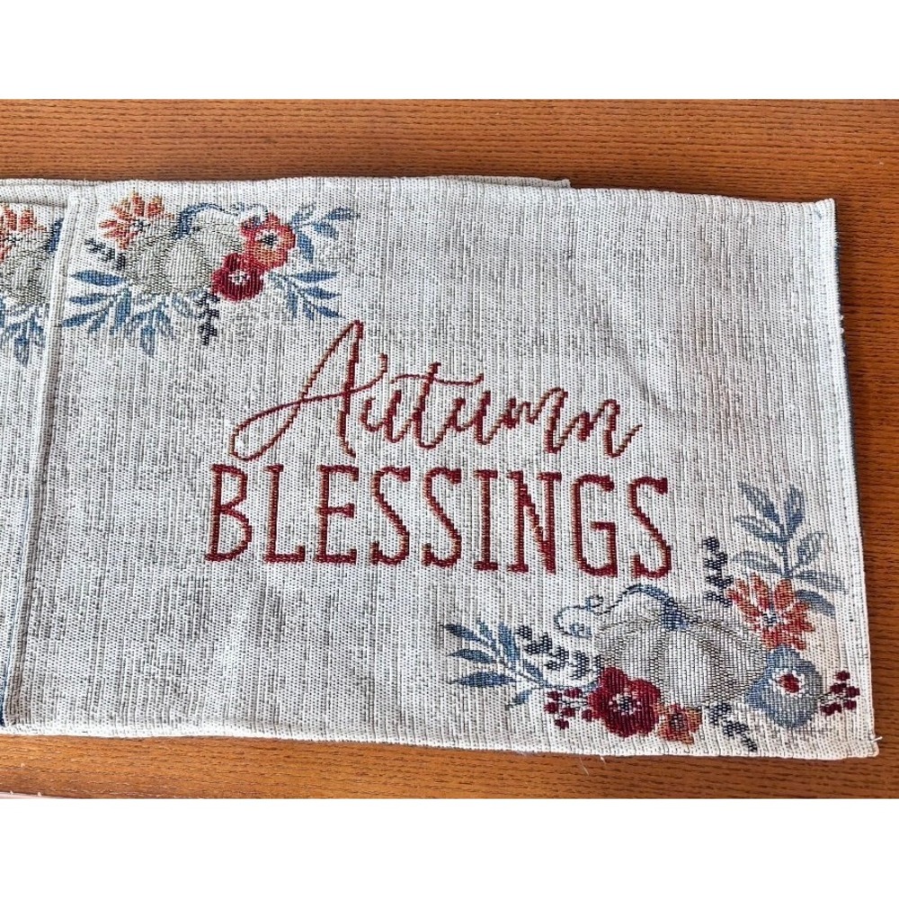Vintage Woven Placemat Set of 4 Fall Autumn Floral Pumpkin Farmhouse Cottagecore